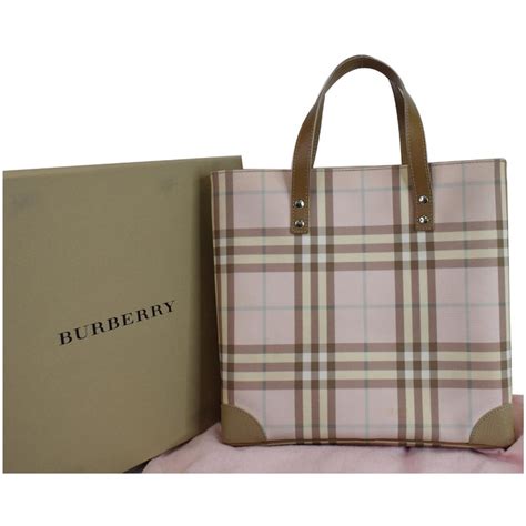 burberry pink nova check tote|Burberry checked canvas tote bag.